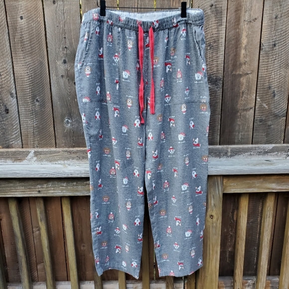 Joyspun Flannel Pajama Pants XL Cute Winter Dogs - Picture 1 of 12